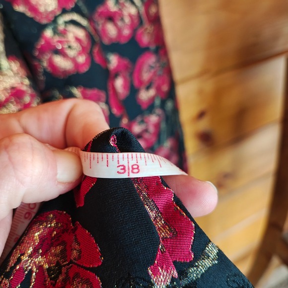 Jessica Howard NWT Black Metallic Floral Jacquard Fit Flare Cocktail Dress Sz 16 - Picture 8 of 12